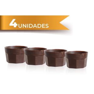 Blister de 4 copos de Chocolate Negro